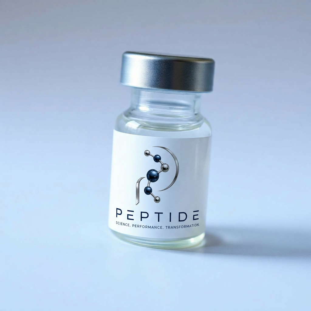 SPT Peptide branded research vial in laboratory lighting